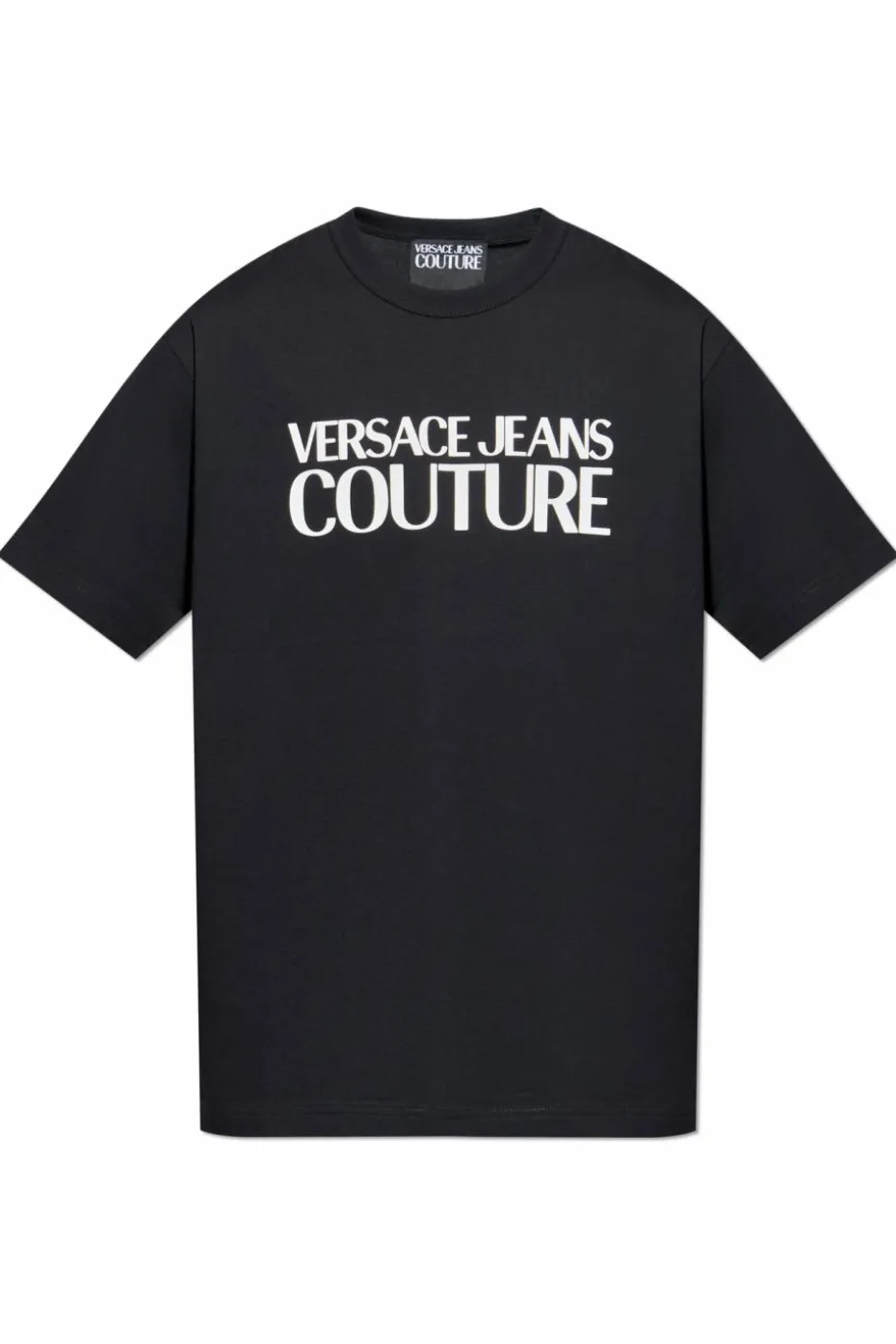 Versace Jeans Couture CZARNY T-shirt z nadrukowanym logo