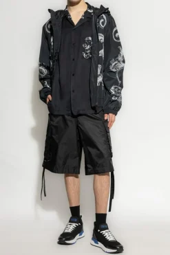 Versace Jeans Couture CZARNY Kurtka z kapturem