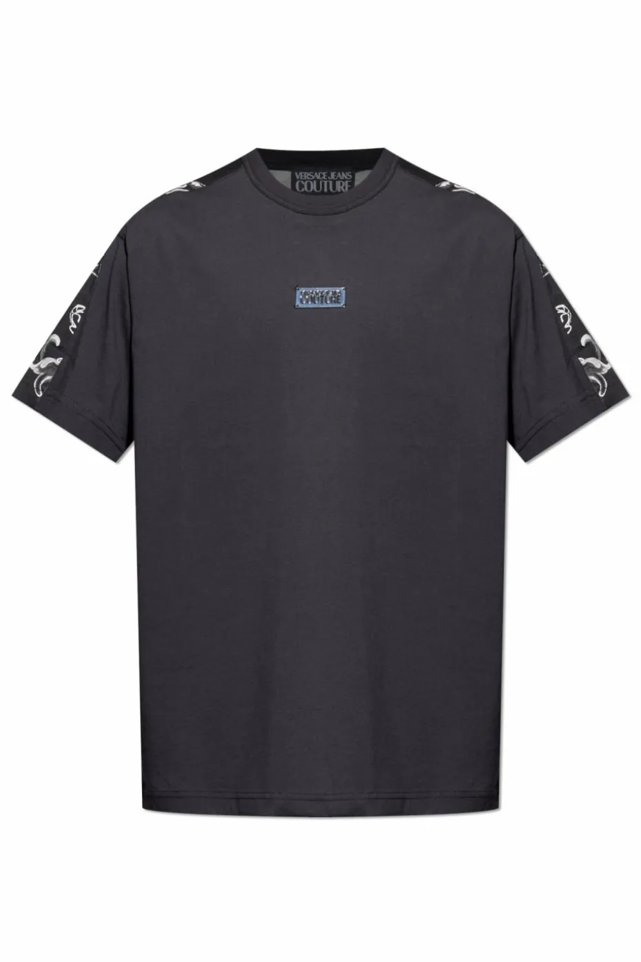 Versace Jeans Couture CZARNY T-shirt z nadrukiem `Barocco`