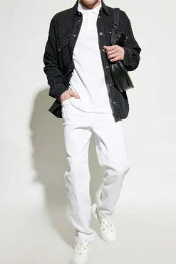 Versace Jeans Couture CZARNY Jeansowa koszula z efektem `vintage`