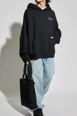 Versace Jeans Couture CZARNY Bluza z kapturem