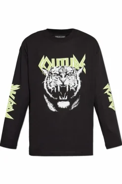 Versace Jeans Couture CZARNY T-shirt z długimi rękawami