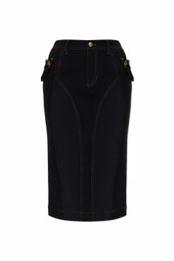 Versace Jeans Couture CZARNY Spódnica z rozcięciem z tyłu