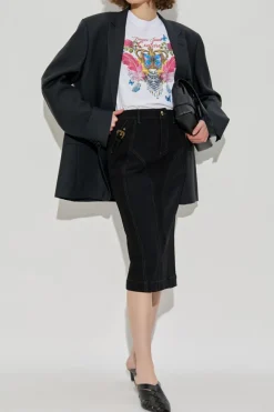 Versace Jeans Couture CZARNY Spódnica z rozcięciem z tyłu
