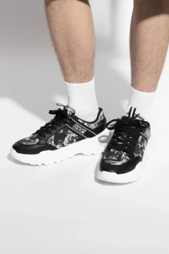 Versace Jeans Couture CZARNY Buty sportowe z nadrukiem `Barocco`