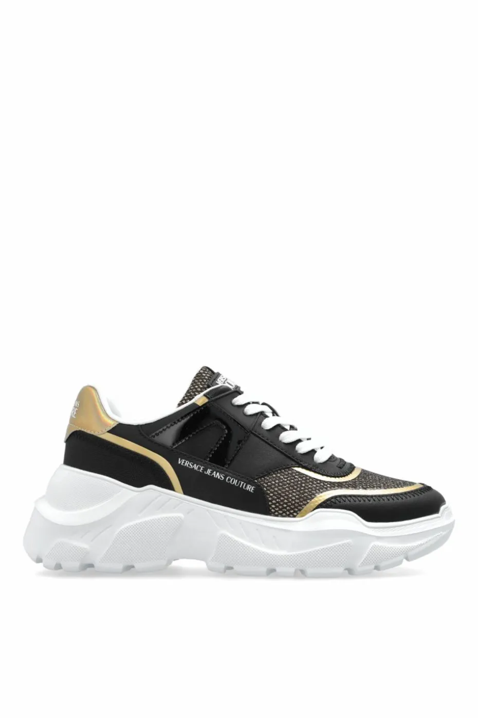 Versace Jeans Couture CZARNY Buty sportowe z połyskującym brokatem