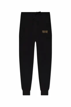 Versace Jeans Couture CZARNY Spodnie dresowe z wyszytym logo