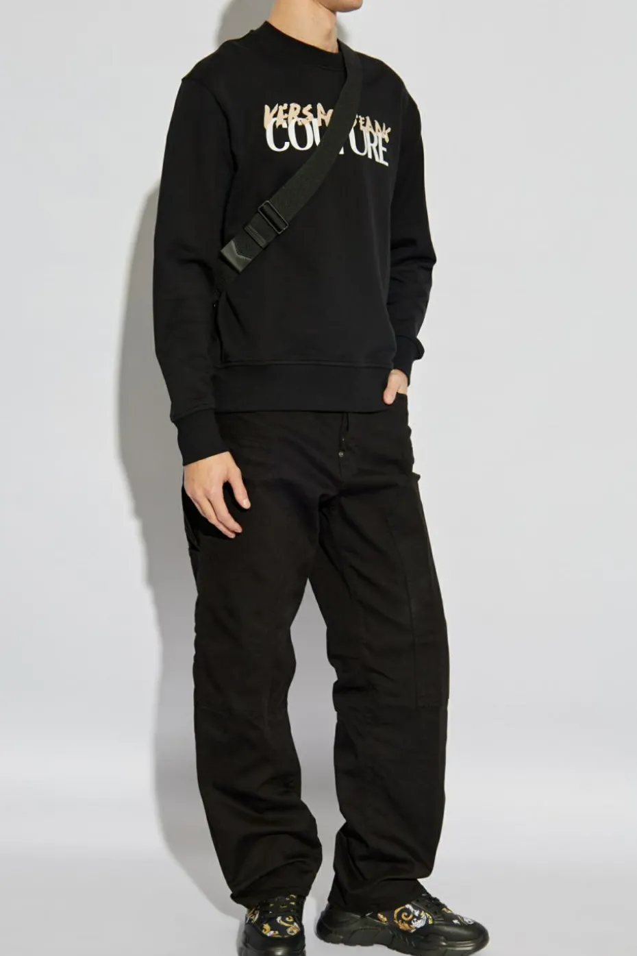 Versace Jeans Couture CZARNY Bluza z nadrukowanym logo