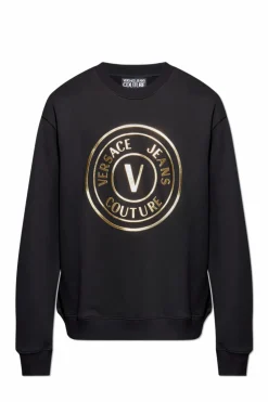 Versace Jeans Couture CZARNY Bluza z nadrukowanym logo