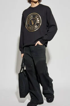 Versace Jeans Couture CZARNY Bluza z nadrukowanym logo