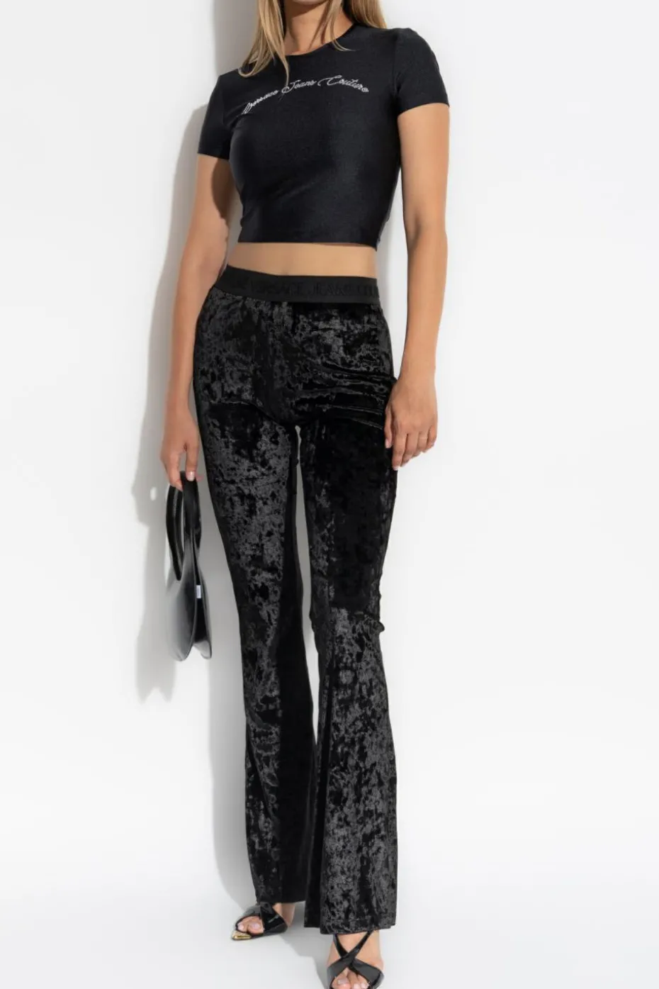 Versace Jeans Couture CZARNY Top z logo