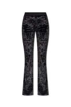 Versace Jeans Couture CZARNY Welurowe spodnie