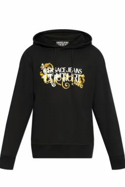 Versace Jeans Couture CZARNY Bluza z kapturem