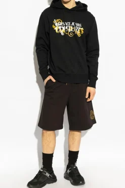 Versace Jeans Couture CZARNY Bluza z kapturem
