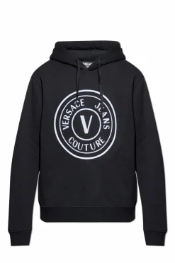 Versace Jeans Couture CZARNY Bluza z kapturem