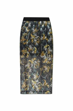 Versace Jeans Couture CZARNY Cekinowa spódnica ze wzorem `barocco`