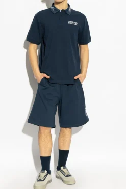 Versace Jeans Couture GRANATOWY Szorty z wyszytym logo