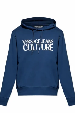 Versace Jeans Couture GRANATOWY Buza z kapturem