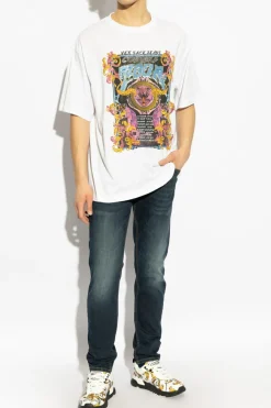 Versace Jeans Couture GRANATOWY Jeansy ze zwężanymi nogawkami