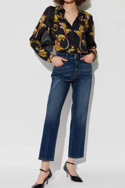 Versace Jeans Couture GRANATOWY Jeansy ze zwężanymi nogawkami