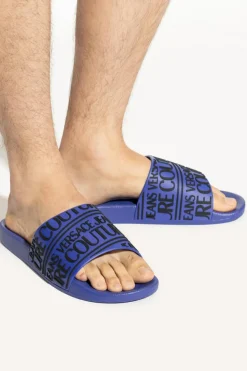 Versace Jeans Couture GRANATOWY Klapki z logo
