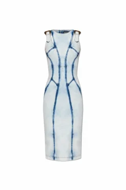 Versace Jeans Couture jasnoniebieski Jeansowa sukienka o ołówkowym kroju