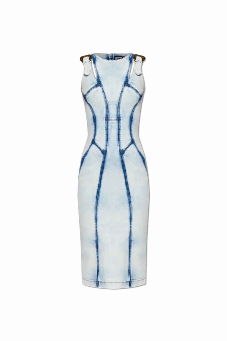 Versace Jeans Couture jasnoniebieski Jeansowa sukienka o ołówkowym kroju