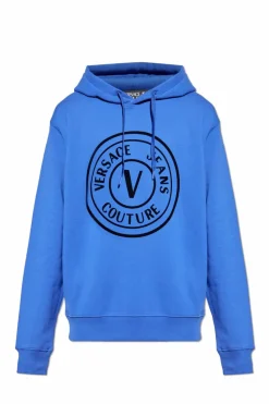 Versace Jeans Couture NIEBIESKI Bluza z kapturem