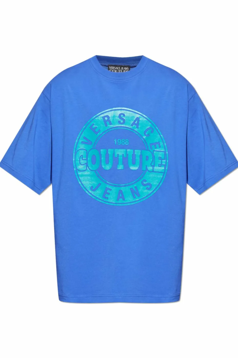 Versace Jeans Couture NIEBIESKI T-shirt z nadrukiem