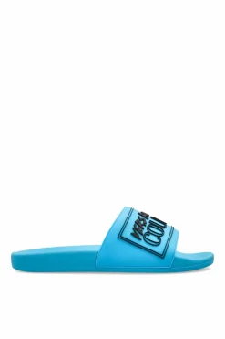 Versace Jeans Couture NIEBIESKI Klapki z logo