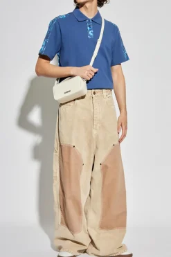Versace Jeans Couture NIEBIESKI Polo z nadrukiem `Barocco`