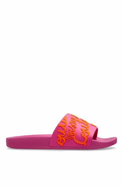Versace Jeans Couture RÓŻOWY Gumowe klapki z logo