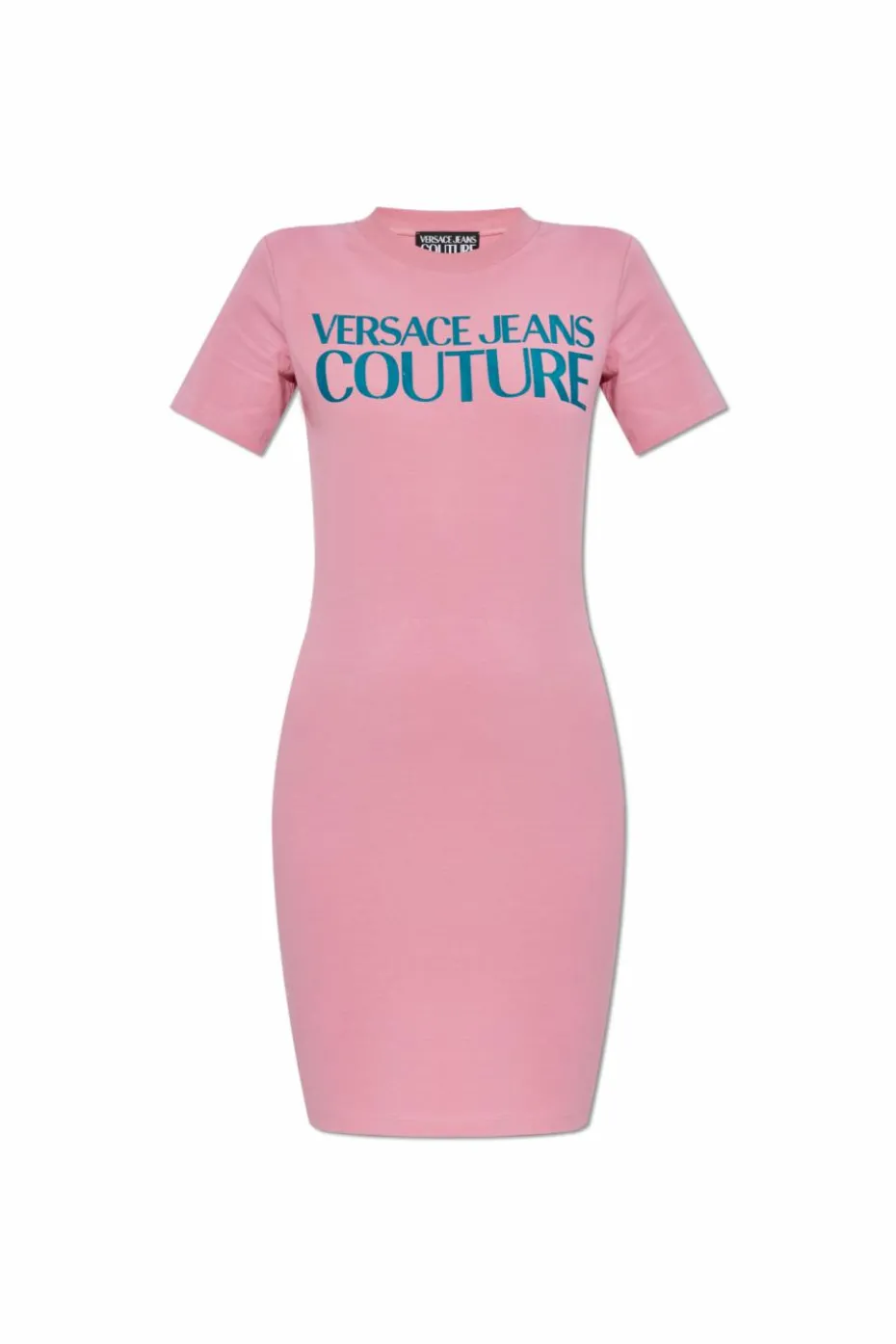Versace Jeans Couture RÓŻOWY Sukienka z nadrukowanym logo