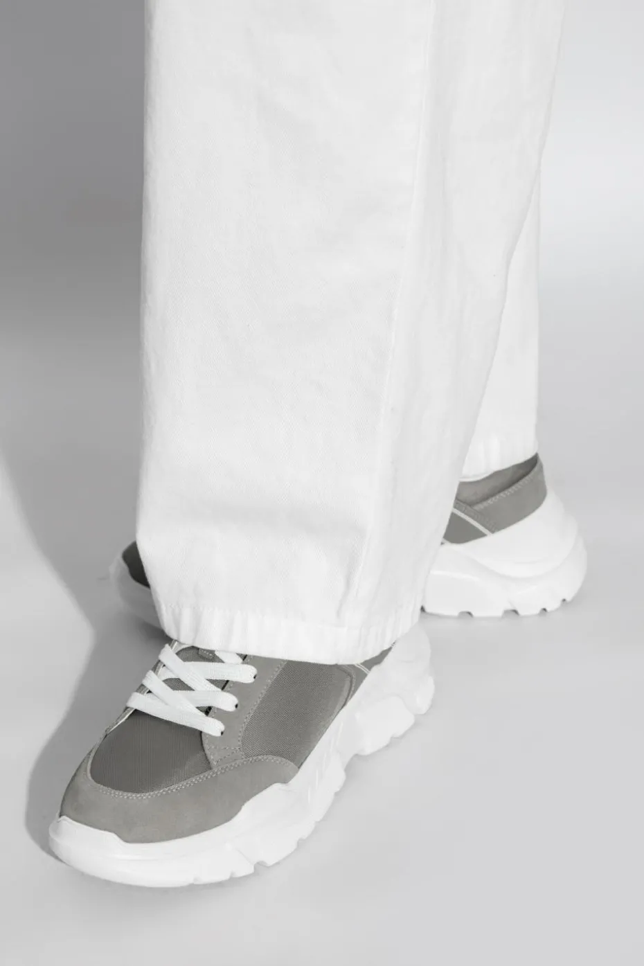 Versace Jeans Couture SZARY Buty sportowe z nadrukowanym logo