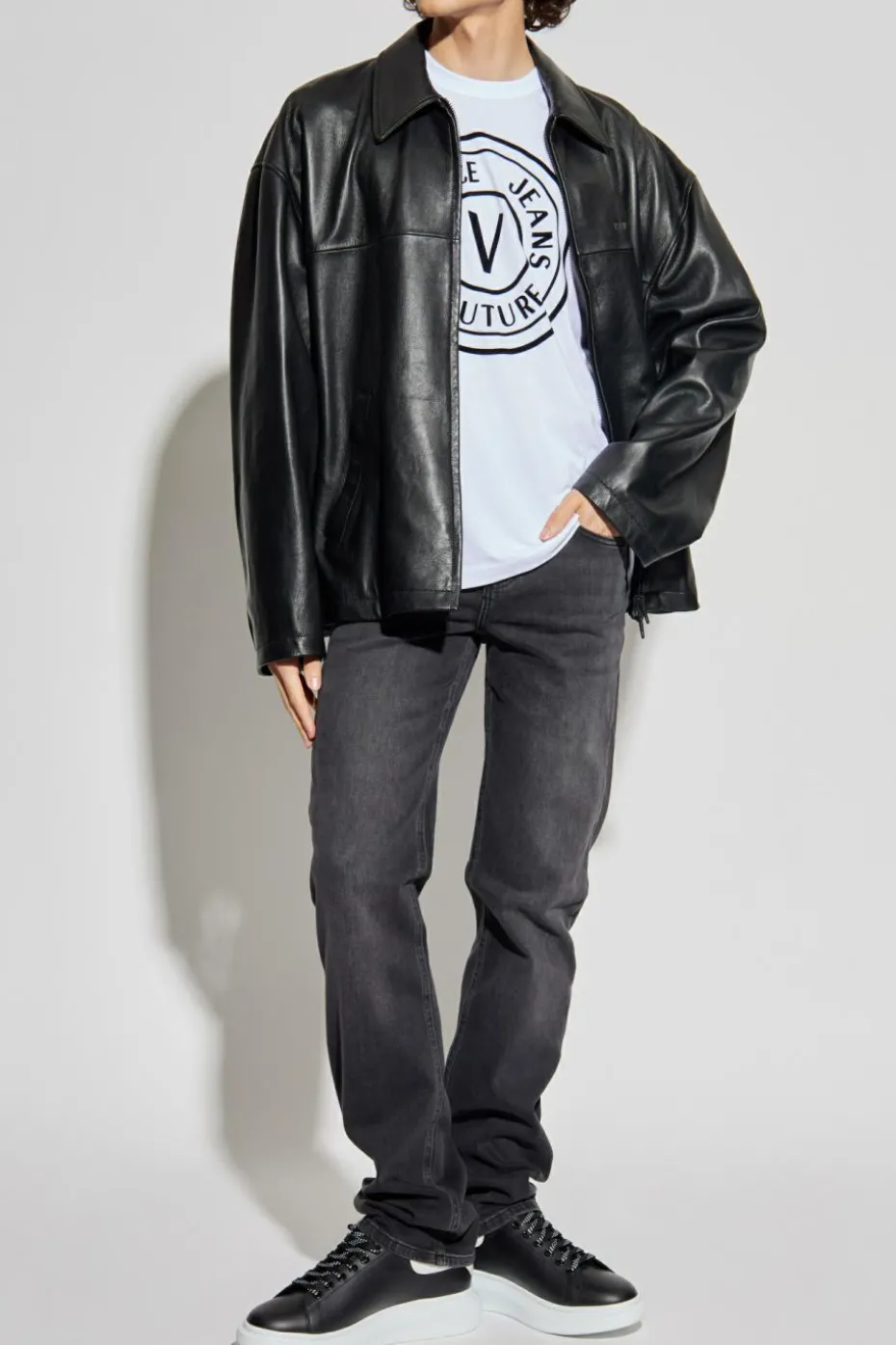 Versace Jeans Couture SZARY Jeansy z prostymi nogawkami