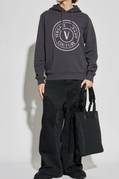 Versace Jeans Couture SZARY Bluza z kapturem