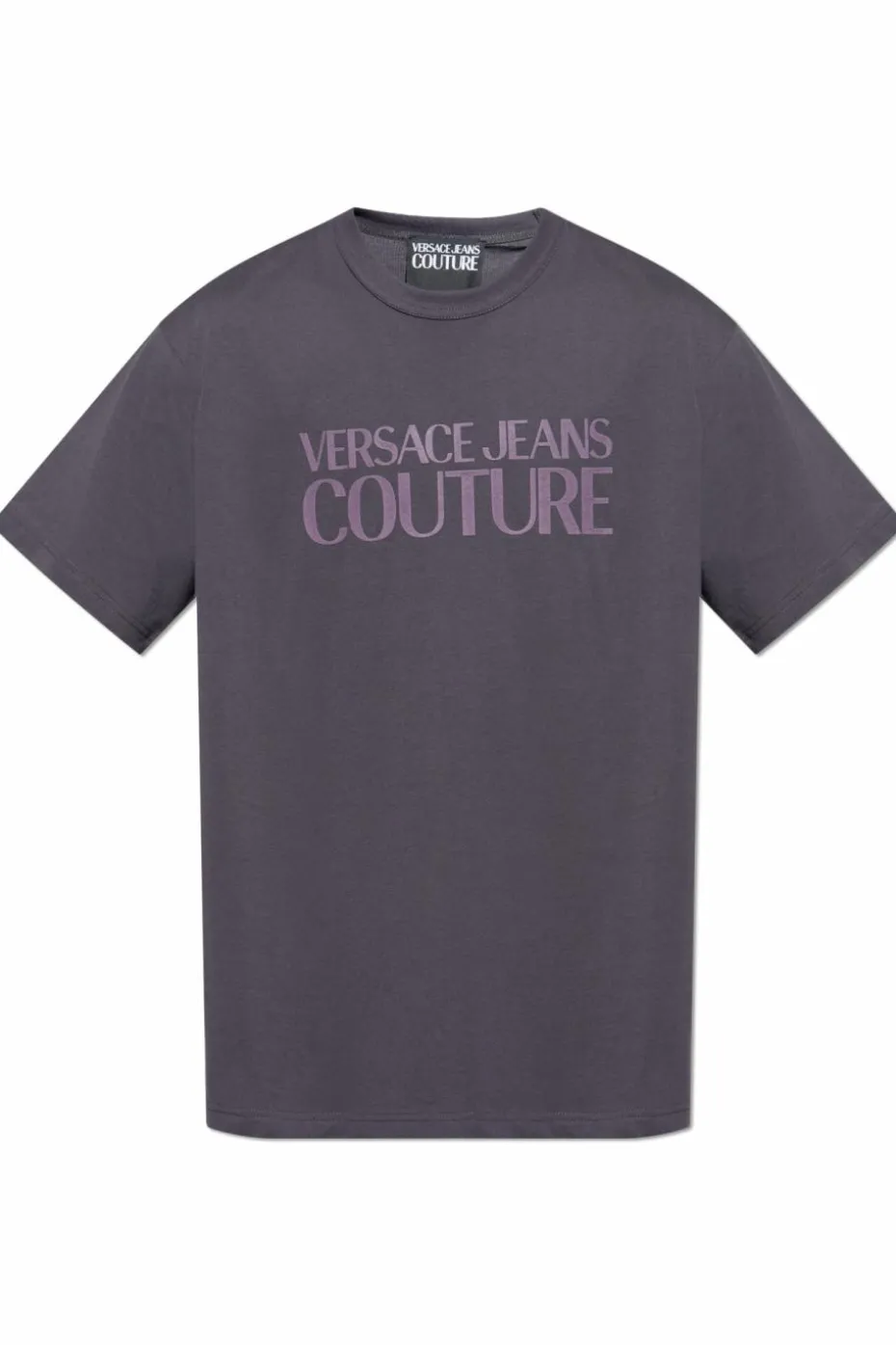 Versace Jeans Couture SZARY T-shirt z nadrukowanym logo