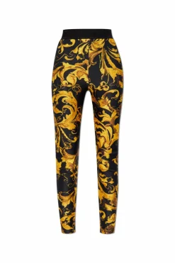 Versace Jeans Couture ŻÓŁTY Leginsy z nadrukiem `Barocco`