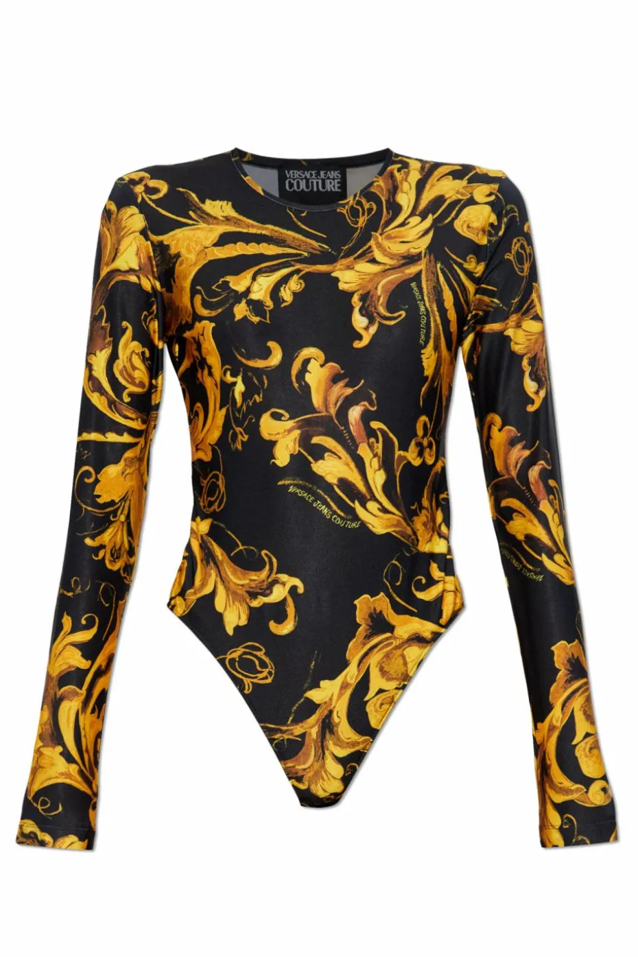 Versace Jeans Couture ŻÓŁTY Body z nadrukiem `Barocco`