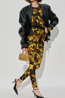 Versace Jeans Couture ŻÓŁTY Body z nadrukiem `Barocco`
