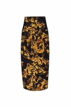 Versace Jeans Couture ŻÓŁTY Spódnica z rozcięciem z tyłu