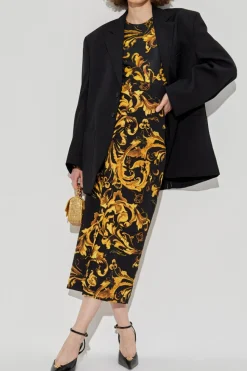 Versace Jeans Couture ŻÓŁTY Spódnica z rozcięciem z tyłu
