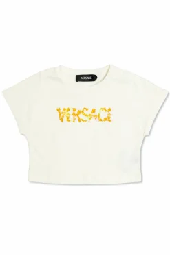 Versace Kids BIAŁY T-shirt z logo