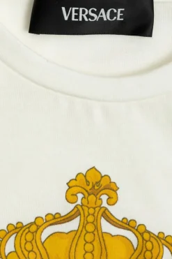 Versace Kids BIAŁY T-shirt z nadrukiem charakterystycznej głowy Meduzy