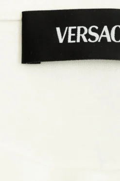 Versace Kids BIAŁY T-shirt z połyskującymi aplikacjami