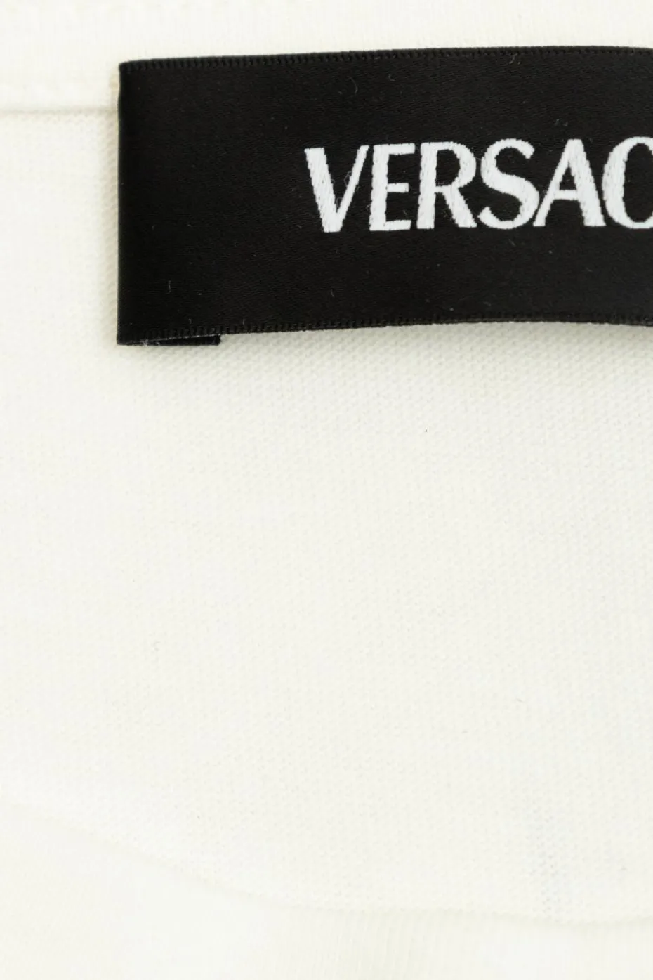 Versace Kids BIAŁY T-shirt z połyskującymi aplikacjami