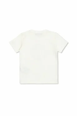 Versace Kids BIAŁY T-shirt z połyskującym nadrukiem