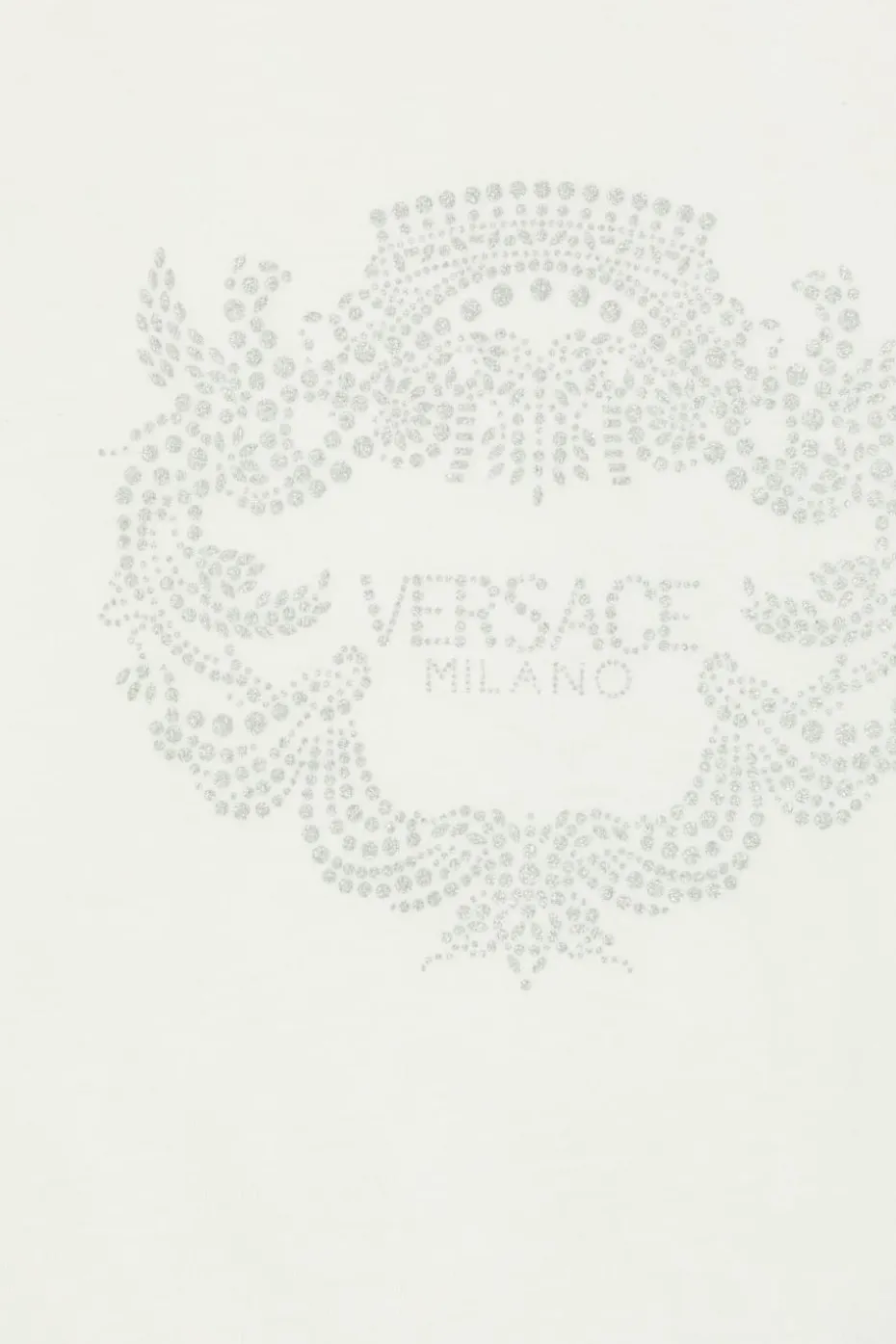 Versace Kids BIAŁY T-shirt z połyskującym nadrukiem