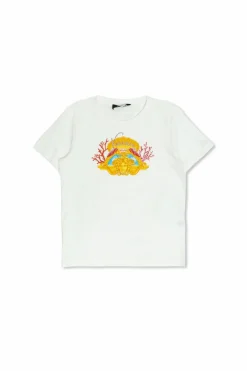 Versace Kids BIAŁY T-shirt z nadrukiem