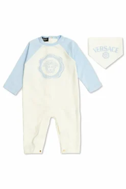 Versace Kids BIAŁY Zestaw: pajacyk i chusta